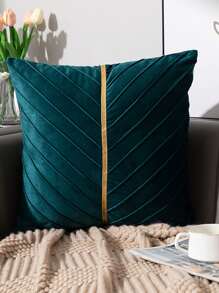 1pc Polyester Cushion Cover Without Filler, Modern Two Tone Decorative Throw Pillow Case For Home - Multicolor - View 1