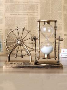 1 pieza Objeto decorativo de plástico, objeto decorativo con diseño creativo de noria para el hogar, mejor regalo - Bronce - Ver 2