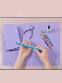 125pcs Purple Waterproof Nail Tips Art Table Towels Mat Nail Tips Art Paper Disposable Foldable Nail Table Mat Nail Tips Art Waterproof Pad For Salon Practice Manicure,Nail Supplies,Nail Tools,Nail Art Tools,Back To School,Nails,Nail Tools For Press On Nails