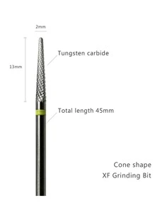hytoos 1入組XF錐形硬質合金指甲鑽頭研磨指甲鑽頭旋轉美甲刀具指甲配件角質層工具 - 彩色 - 查看 3