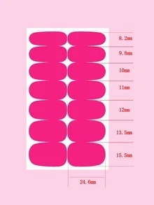1sheet Plain Nail Art Sticker & 1pc Nail File - Hot Pink - View 4