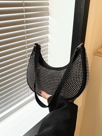 魅力四射金屬亮絲金光閃閃,亮片,奢華,閃亮水鑽裝飾流浪包,完美新娘錢包適合婚禮,舞會和派對活動晚會包,晚餐包適合派對女孩,女士