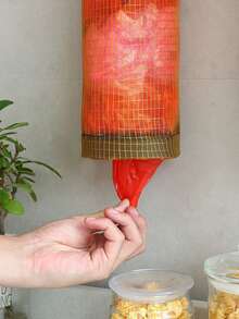 1pc Black Trash Bag Storage Bag, Polyester Kitchen Storage Bag For Kitchen - Yellow - View 2