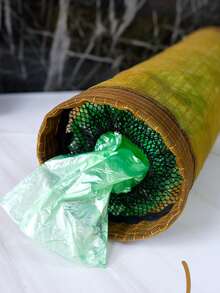 1pc Black Trash Bag Storage Bag, Polyester Kitchen Storage Bag For Kitchen - Yellow - View 7