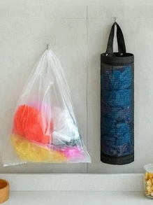 1pc Black Trash Bag Storage Bag, Polyester Kitchen Storage Bag For Kitchen - Yellow - View 3