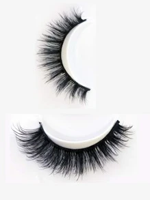 HBZGTLAD 20 对交叉奢华蓬松仿貂皮假睫毛，自然长手工卷翘 3D 睫毛，混合风格化妆假睫毛 - 黑色 - 查看 8