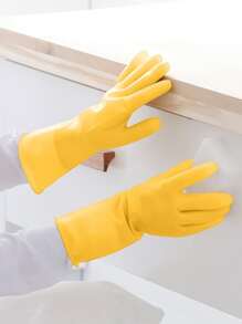 1對乳膠家用手套黃色家用洗碗手套