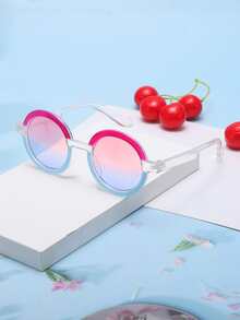 Children's Cute Round Frame Gradient Color Glasses - Multicolor - View 2