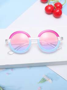 Children's Cute Round Frame Gradient Color Glasses - Multicolor - View 5