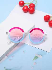 Children's Cute Round Frame Gradient Color Glasses - Multicolor - View 8
