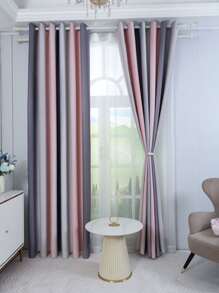 漸層單片滌綸臥室和客廳單面板遮光窗簾 - 彩色 - 查看 1