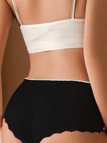 Quần short nữ Nơ Bướm Sò điệp màu trơn - màu đen - Xem 3