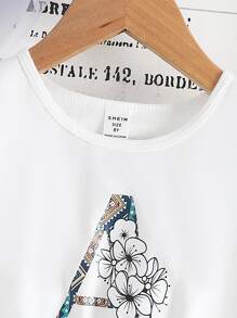 Girls Letter & Geo Print Dress - Multicolor - View 5