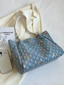 Sequin Decor Shoulder Tote Bag - Multicolor - View 7