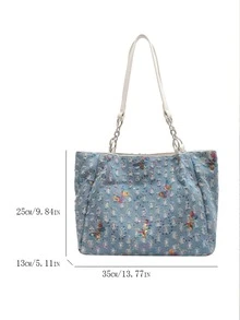 Sequin Decor Shoulder Tote Bag - Multicolor - View 8