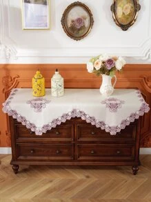 1 Khăn Trải Bàn Thêu Hoa Polyester Trang Trí Bàn Cho Bàn - Nhiều màu - Xem 1