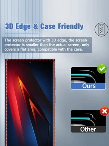 2 miếng dán cường lực bảo vệ màn hình Tương thích với Samsung/Huawei - màu đen - Xem 3