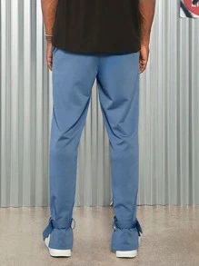 Manfinity ModaGents Hombres Pantalones deportivos unicolor con bolsillo oblicuo