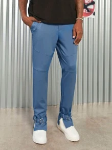 Manfinity ModaGents Hombres Pantalones deportivos unicolor con bolsillo oblicuo