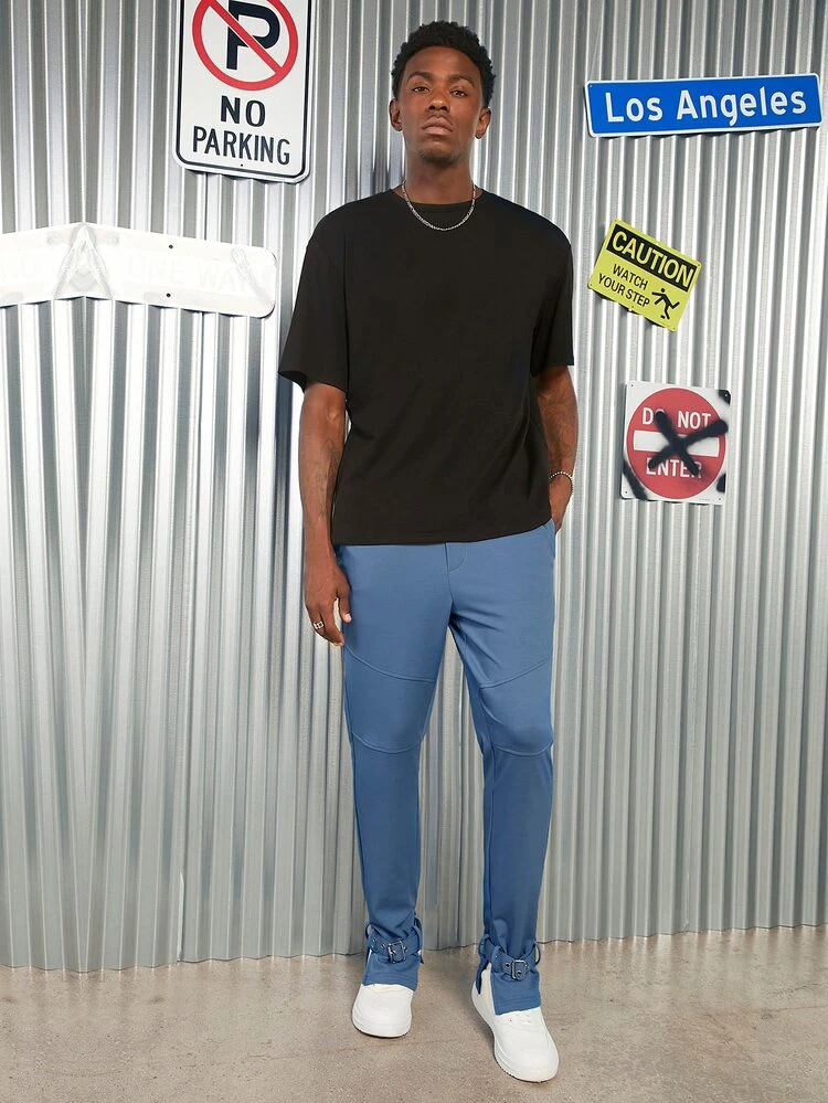 Men Solid Slant Pocket Sweatpants