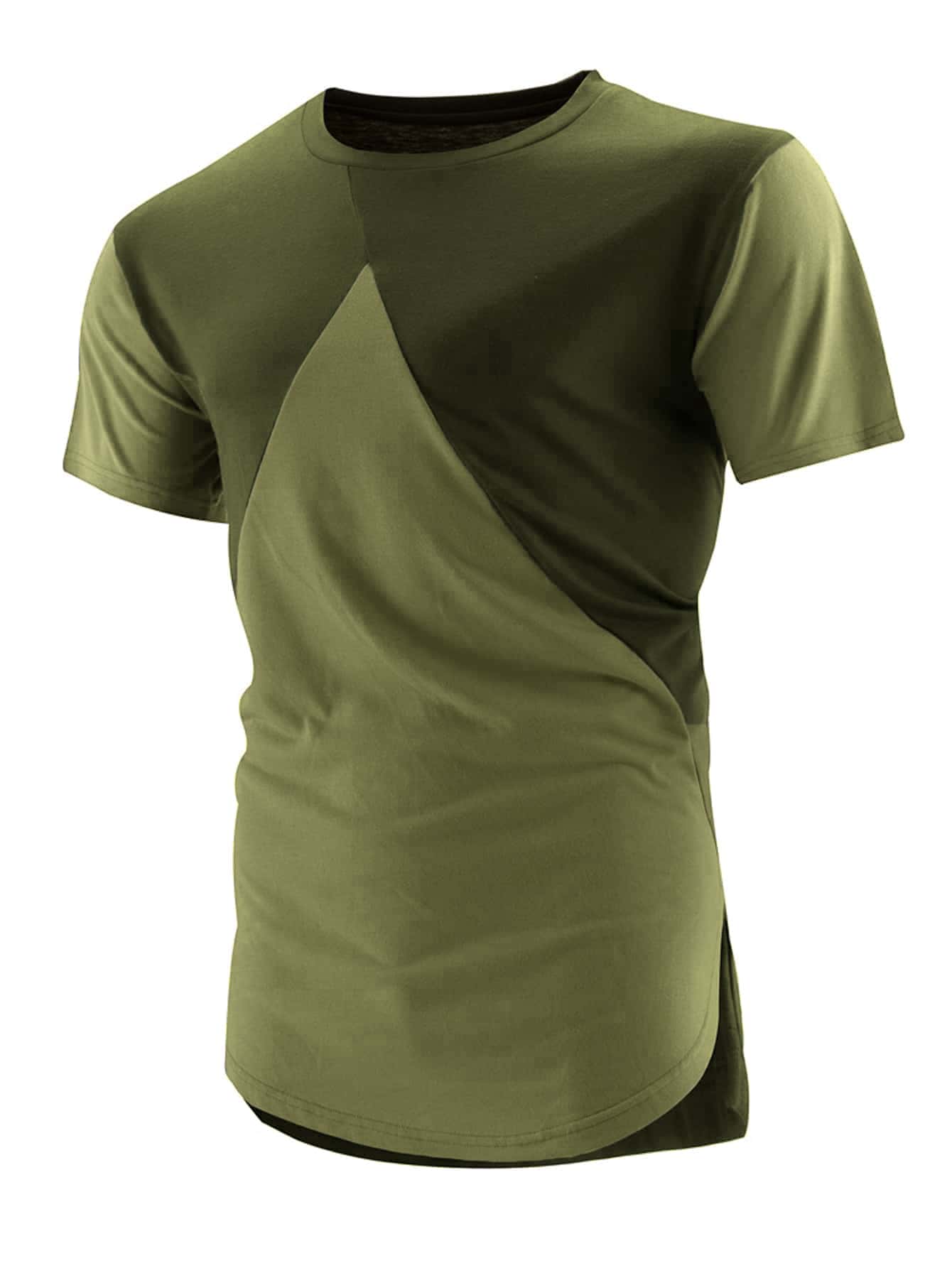 Áo thun & Áo lót Nam Khối Màu Giải trí - xanh quân đội - Xem 1