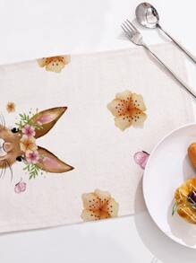 1pc Butterfly & Slogan Graphic Table Runner, Modern Polyester Table Runner For Dining Table - Multicolor - View 2