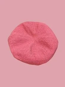 素色極簡貝雷帽 - 西瓜粉 - 查看 3
