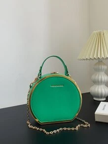 Mini Letter Graphic Chain Circle Bag