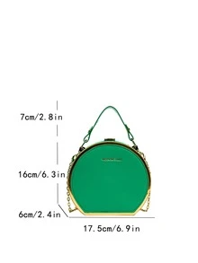 Mini Letter Graphic Chain Circle Bag