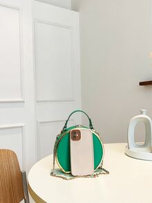 Mini Letter Graphic Chain Circle Bag