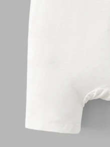 SHEIN Baby Girl Solid Cami Romper - White - View 4