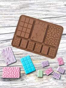 1 个心形和方形硅胶模具（适用于数字 9） - 咖啡棕 - 查看 3