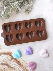 1入組矽膠模具心形DIY工藝矽膠模具 - 咖啡棕 - 查看 3