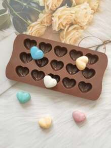 1入組矽膠模具棕色創意心形DIY矽膠模具 - 咖啡棕 - 查看 1