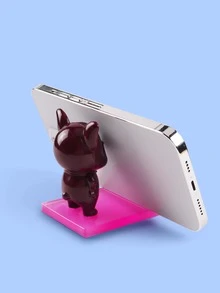 1pc Dog Design Portable Phone Holder - Brown - View 2