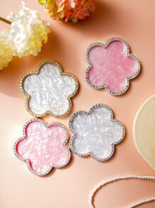 1pc ABS trang trí thủ công, đồ trang trí bằng đá Rhinestone hình hoa cho nhà quà tặng tốt nhất đĩa sinh nhật phụ kiện nhà bếp trang trí nhà bếp khay khay trái cây khay trang trí - trắng - Xem 3
