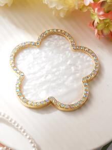 1pc ABS trang trí thủ công, đồ trang trí bằng đá Rhinestone hình hoa cho nhà quà tặng tốt nhất đĩa sinh nhật phụ kiện nhà bếp trang trí nhà bếp khay khay trái cây khay trang trí - trắng - Xem 6