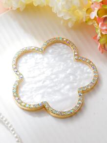 1pc ABS trang trí thủ công, đồ trang trí bằng đá Rhinestone hình hoa cho nhà quà tặng tốt nhất đĩa sinh nhật phụ kiện nhà bếp trang trí nhà bếp khay khay trái cây khay trang trí - trắng - Xem 4