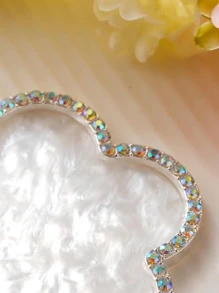 1pc ABS trang trí thủ công, đồ trang trí bằng đá Rhinestone hình hoa cho nhà quà tặng tốt nhất đĩa sinh nhật phụ kiện nhà bếp trang trí nhà bếp khay khay trái cây khay trang trí - trắng - Xem 2