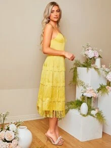 SHEIN Belle 流蘇邊吊帶洋裝