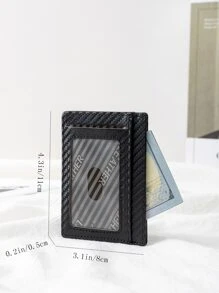 Nam Họa Tiết Chữ Cổ Điển Đựng Thẻ Tín Dụng Di Động Nhẹ Thẻ ID Thẻ Nhân Viên Cổ Trắng Cho Nam Ngày Lễ Kỷ Niệm Quà Tặng Sinh Nhật Phụ Kiện Quà Tặng - màu đen - Xem 4