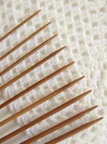 2入組竹織針家用毛衣針編織工具 - 銅色 - 查看 4