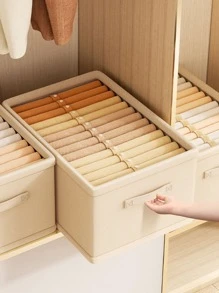 1 件衣服收纳盒柜，多层衣柜收纳架，米色装饰秋季装饰节日装饰房间装饰家居装饰秋季装饰卧室装饰 - 米色 - 查看 1