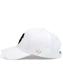 AR Men Embroidery Detail Adjustable Baseball Cap For Daily Life And Outdoor Street,Summer,Beach,Holiday,Festival,Travel - White - View 2