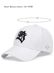 AR Men Embroidery Detail Adjustable Baseball Cap For Daily Life And Outdoor Street,Summer,Beach,Holiday,Festival,Travel - White - View 3