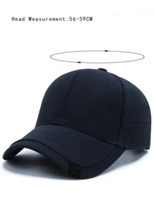 Men Solid Baseball Cap Casual - Navy Blue - View 3