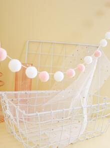 1入組雙色懸掛裝飾滌綸絨球派對裝飾品 - 彩色 - 查看 1