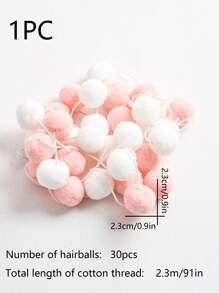 1入組雙色懸掛裝飾滌綸絨球派對裝飾品 - 彩色 - 查看 3