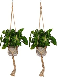1 Móc Treo Vật Có Vải Boho Tua Rua Chi Tiết Giỏ Treo Dụng Cụ Bào Cho Trong Nhà & Ngoài Trời - màu nâu - Xem 2