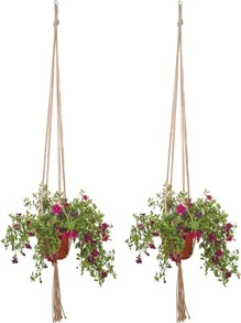 1 Móc Treo Vật Có Vải Boho Tua Rua Chi Tiết Giỏ Treo Dụng Cụ Bào Cho Trong Nhà & Ngoài Trời - màu nâu - Xem 3